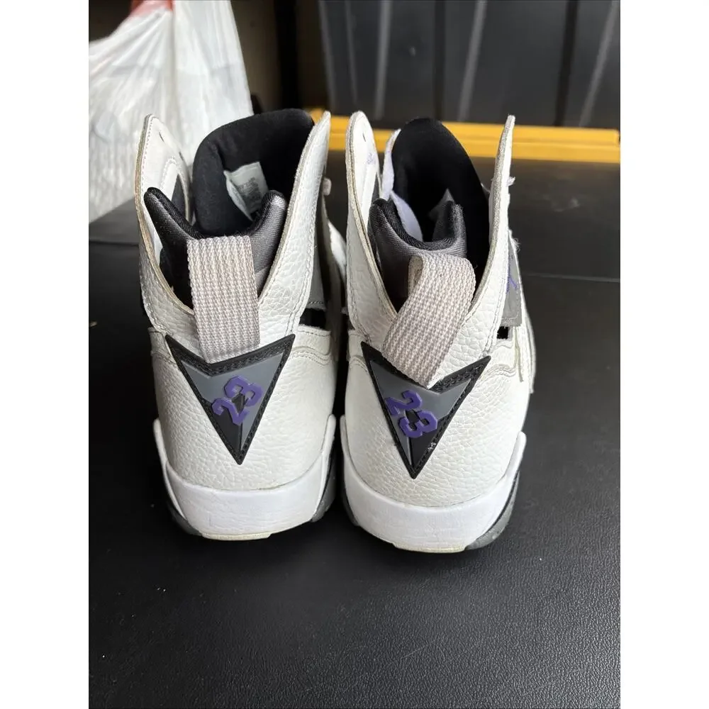 JORDAN AIR JORDAN 7 RETRO FLINT WHITE GRAY PURPLE CU9307 100 Size 8.5 Fast Ship